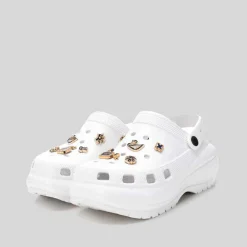 Hot Zueco con plataforma y charms blanca Mujer Chanclas