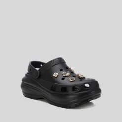 Clearance Zueco con plataforma y charms negro Mujer Chanclas